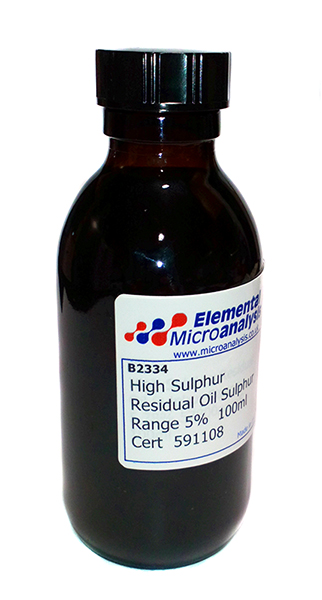 DISCONTINUED

High Sulphur Residual Oil Sulphur Range 5%  100ml Cert  591108